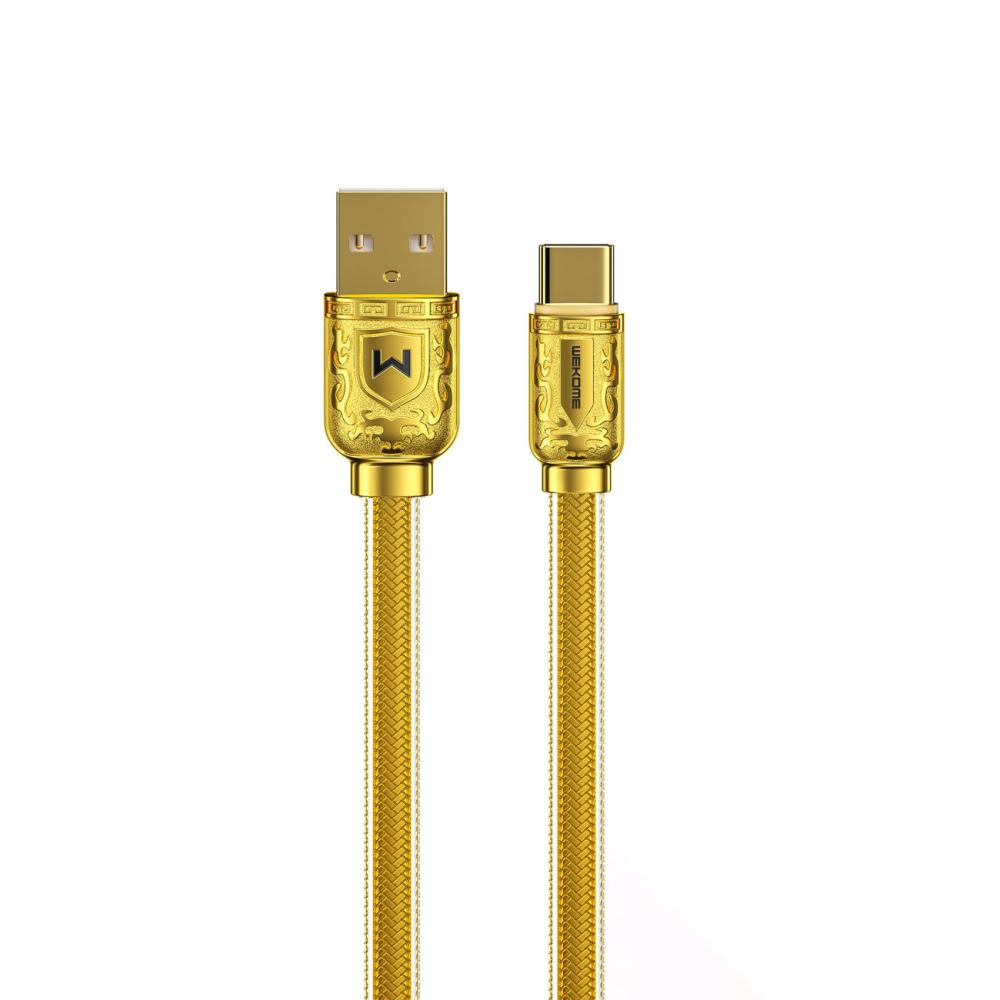 WK Design rýchlonabíjací kábel USB-C - Zlatá