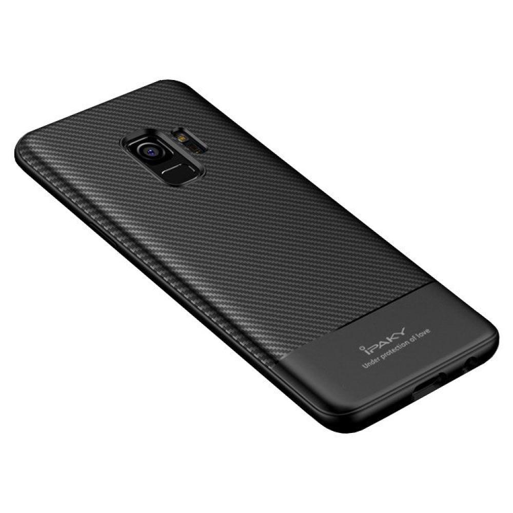 Ipaky Carbon puzdro pre Samsung Galaxy S9 - Čierna