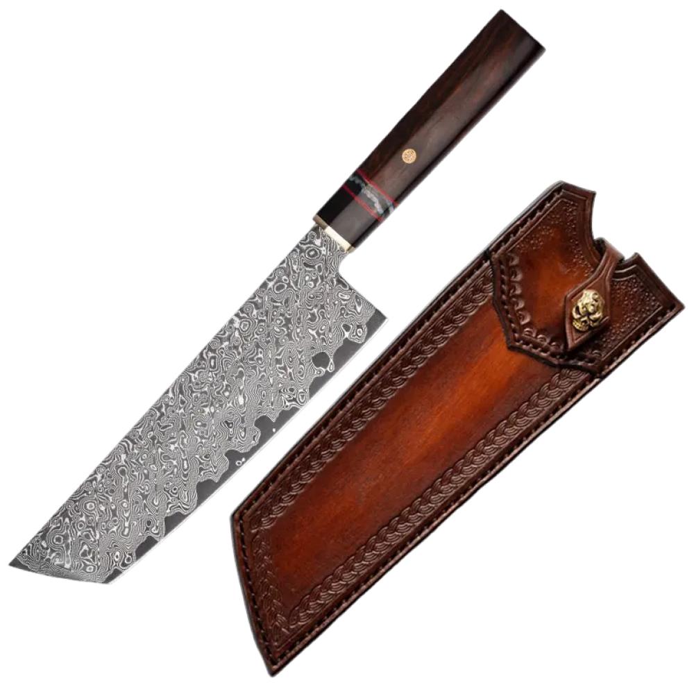 Damaškový kuchynský nôž MASTERPIECE Suzume-Hnedá