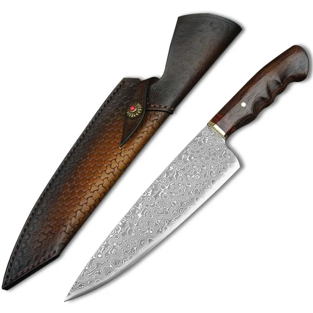 Damaškový kuchynský nôž MASTERPIECE Seiko-Hnedá