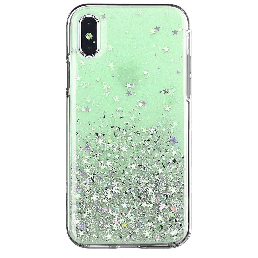 Wozinsky Star Glitter silikónové puzdro pre Apple iPhone XR - Zelená